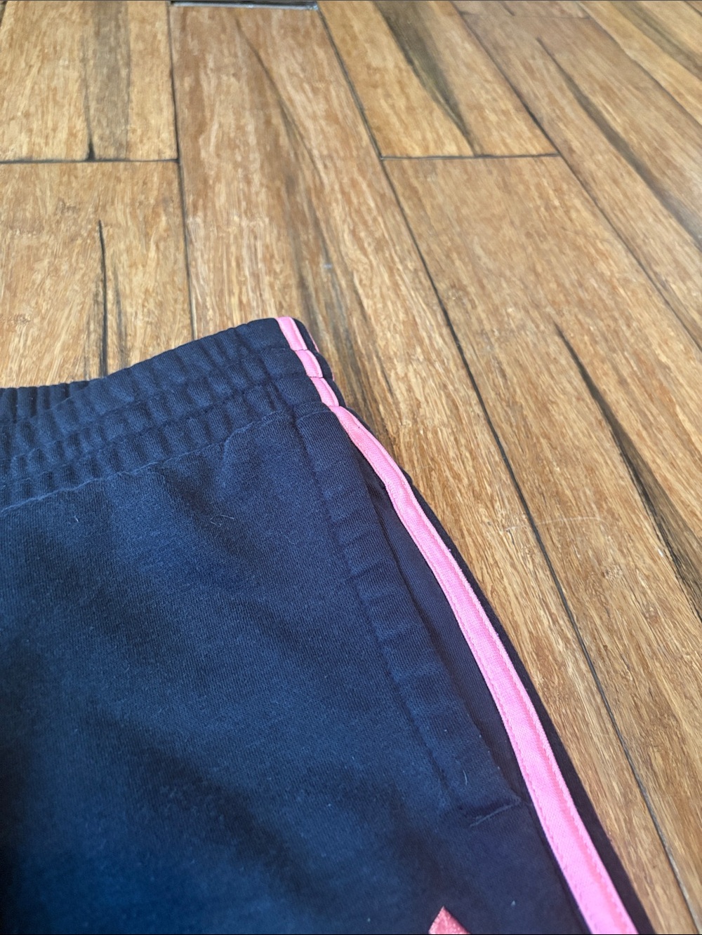 Adidas Sweatpants Joggers Size Youth Kids Girls 14/16 Black Pink Trim Athletic - Picture 3 of 8